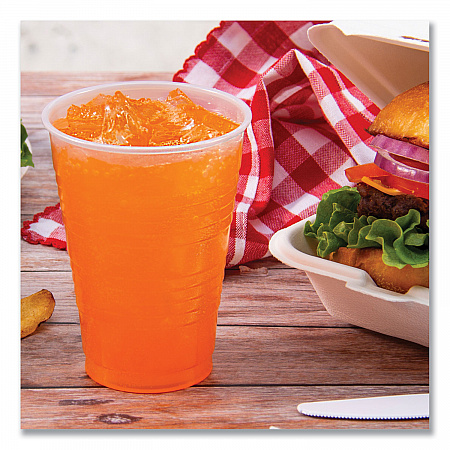 High-Impact Polystyrene Squat Cold Cups, 12 oz, Plastic, Translucent, 50/Sleeve, 20 Sleeves/Carton (Y12S)