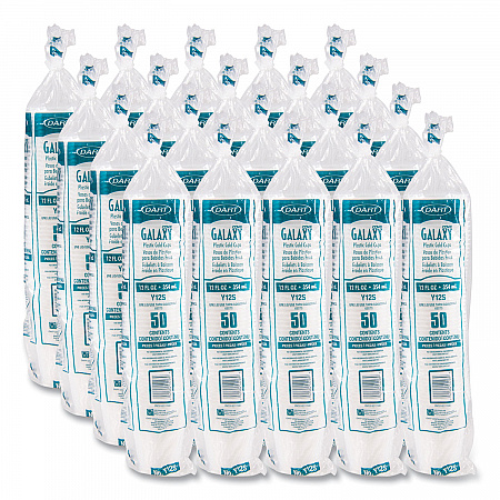 High-Impact Polystyrene Squat Cold Cups, 12 oz, Plastic, Translucent, 50/Sleeve, 20 Sleeves/Carton (Y12S)