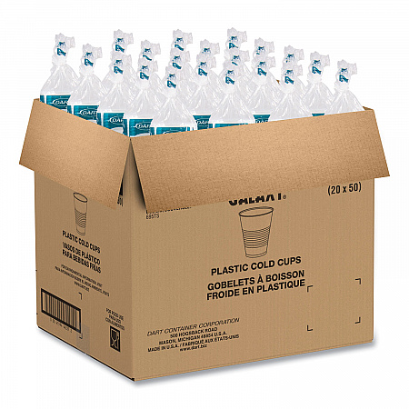 High-Impact Polystyrene Squat Cold Cups, 12 oz, Plastic, Translucent, 50/Sleeve, 20 Sleeves/Carton (Y12S)