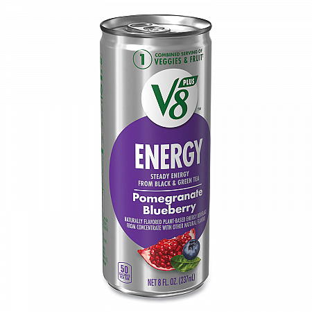 V8 Plus ENERGY, Pomegranate Blueberry, 8 oz Can, 24/Carton (35100014)