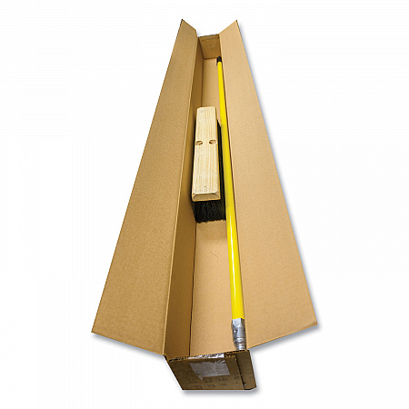 Tampico Push Broom Kit, 24 x 64, Tampico Bristles, Metal Handle, Black/Yellow (20224KIT)