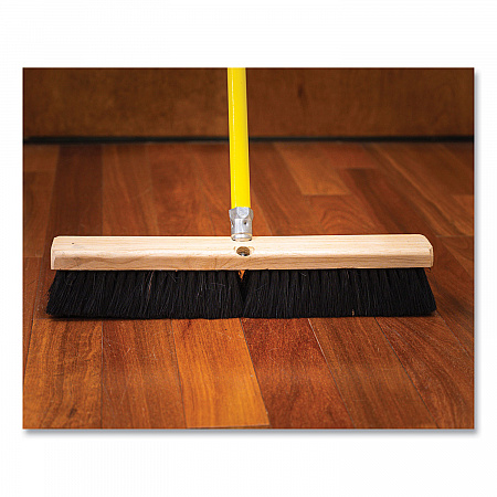 Tampico Push Broom Kit, 24 x 64, Tampico Bristles, Metal Handle, Black/Yellow (20224KIT)