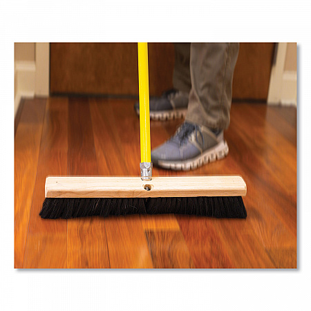 Tampico Push Broom Kit, 36 x 60, Tampico Bristles, Metal Handle, Black/Yellow (20236KIT)