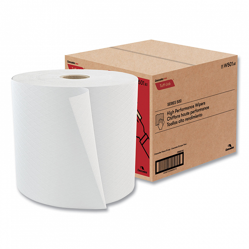 Tuff-Job S500 High Performance Wipers, 10 x 13, White, 1,100/Roll (W501)