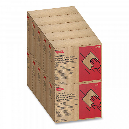 Tuff-Job S500 High Performance Wipers, 9.25 x 12.5, White, 176/Box, 10 Box/Carton (W511)