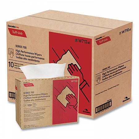 Tuff-Job Spunlace Towels, Pop Up Box, 9.75 x 16.75, White, 100/Box, 10 Boxes/Carton (W710)