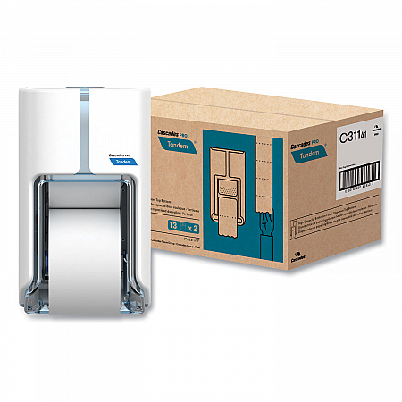 Tandem No Touch High Capacity Bath Tissue Dispenser, 7 x 6.6 x 12, White (C311)