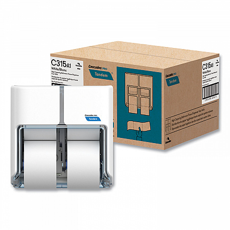 Tandem No Touch High Capacity Bath Tissue Dispenser, 12.6 x 6.6 x 12, White (C315)
