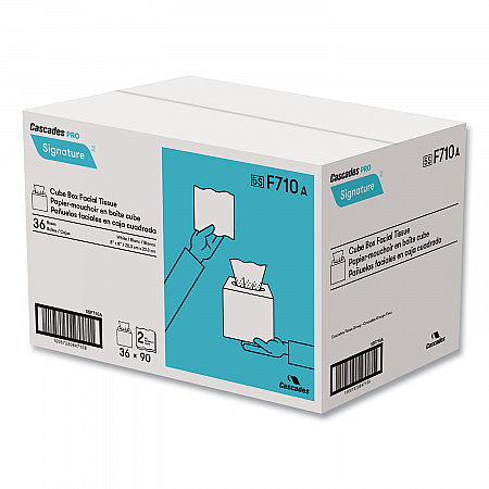 Signature Facial Tissue, Cube Box, 2-Ply, White, 90 Sheets/Box, 36 Boxes/Carton (F710)