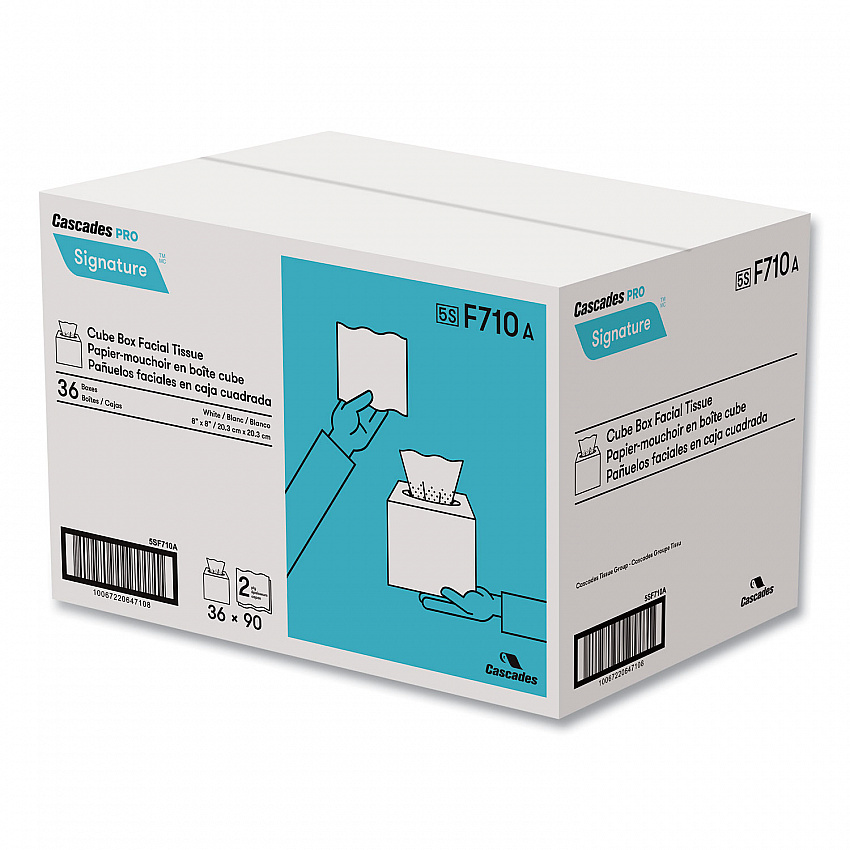 Signature Facial Tissue, Cube Box, 2-Ply, White, 90 Sheets/Box, 36 Boxes/Carton (F710)