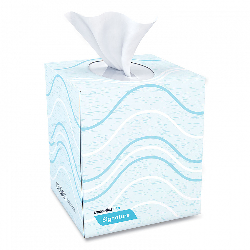 Signature Facial Tissue, Cube Box, 2-Ply, White, 90 Sheets/Box, 36 Boxes/Carton (F710)