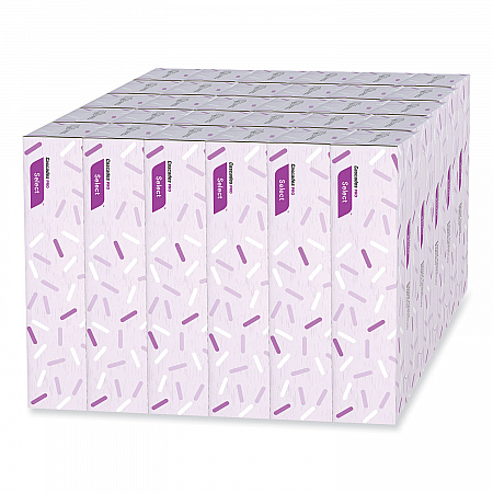 Select Flat Box Facial Tissue, 2-Ply, White, 100 Sheets/Box, 30 Boxes/Carton (F950)