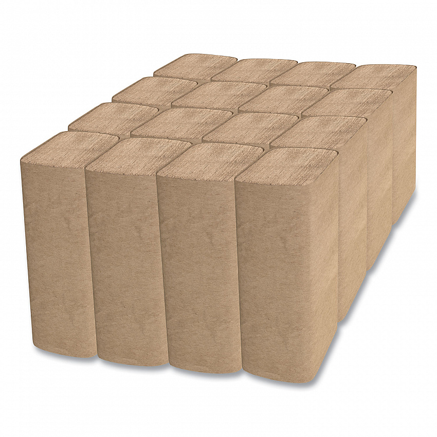 Select Folded Paper Towels, Single-Fold, 1-Ply, 9 x 9.45, Natural Brown, 250/Pack, 16 Packs/Carton (H115)