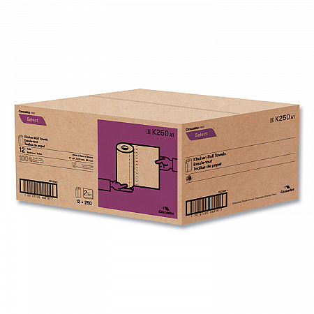 Select Kitchen Roll Towels, 2-Ply, 8 x 11, 250/Roll, 12/Carton (K250)