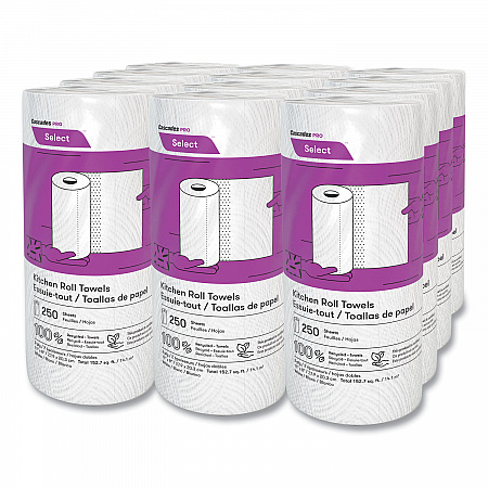 Select Kitchen Roll Towels, 2-Ply, 8 x 11, 250/Roll, 12/Carton (K250)