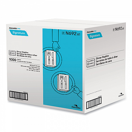 Select Dinner Napkins, 1-Ply, 15 x 15, White, 1,000/Carton (N692)