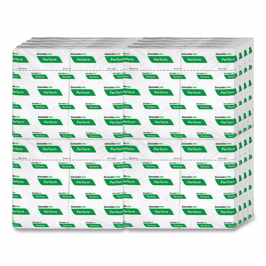 Perform Interfold Napkins, 1-Ply, 12.63 x 8.5, White, 376/Pack, 16 Packs/Carton (T410)