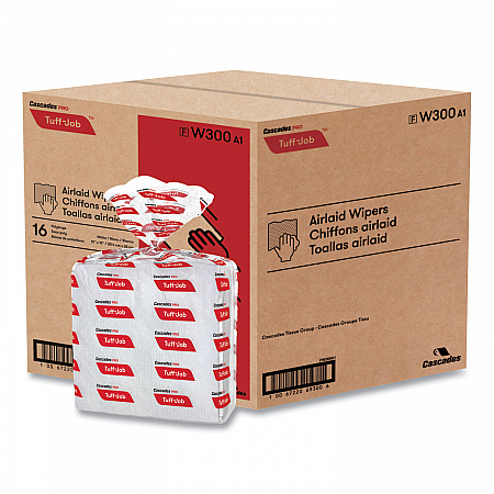 Tuff-Job S300 Airlaid Wipers, 12 x 13, White, 50/Pack, 16/Carton (W300)
