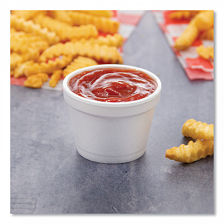 Bowl Containers, 4 oz, White, Foam, 1,000/Carton (4J6)