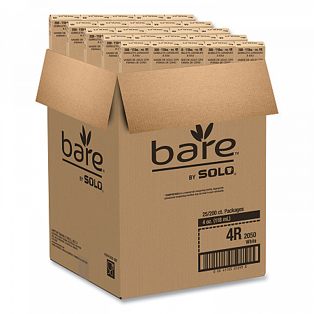 Cone Water Cups, Chipboard Box Inner Packaging, ProPlanet Seal, 4 oz, Paper, White, 200/Bag, 25 Bags/Carton (4R2050)