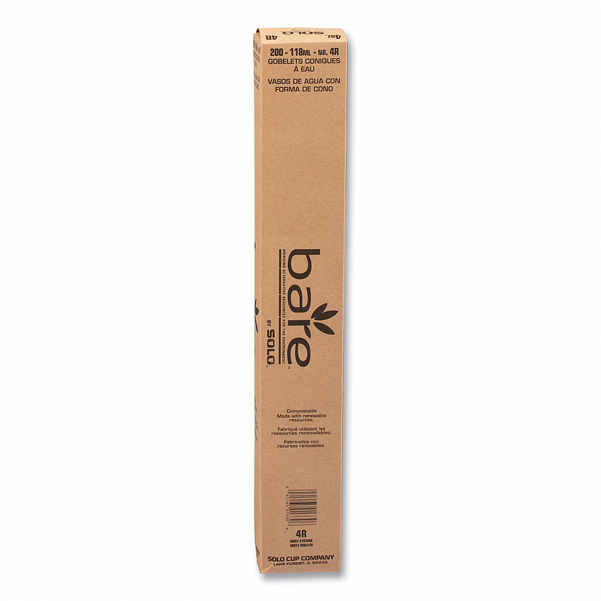 Cone Water Cups, Chipboard Box Inner Packaging, ProPlanet Seal, 4 oz, Paper, White, 200/Bag, 25 Bags/Carton (4R2050)
