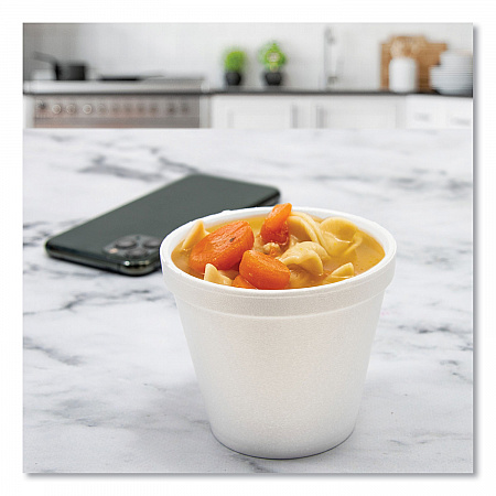 Foam Containers, 6 oz, White, 50/Bag, 20 Bags/Carton (6SJ12)