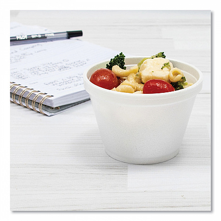 Foam Containers, 6 oz, White, 50/Bag, 20 Bags/Carton (6SJ12)
