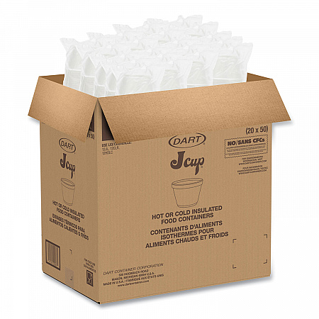 Foam Containers, 6 oz, White, 50/Bag, 20 Bags/Carton (6SJ12)