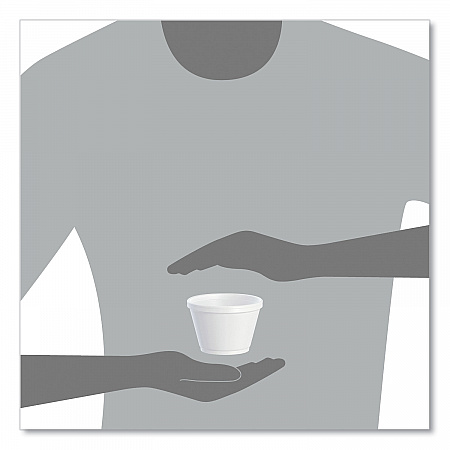 Foam Containers, 6 oz, White, 50/Bag, 20 Bags/Carton (6SJ12)