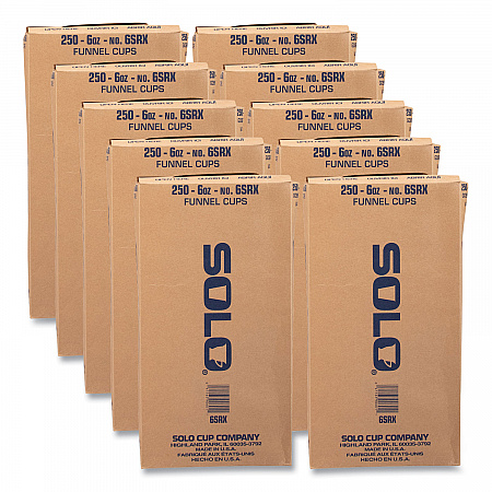 Bare Eco-Forward Treated Paper Funnel Cups, ProPlanet Seal, 6 oz, White, 250/Bag, 10/Carton (6SRX)