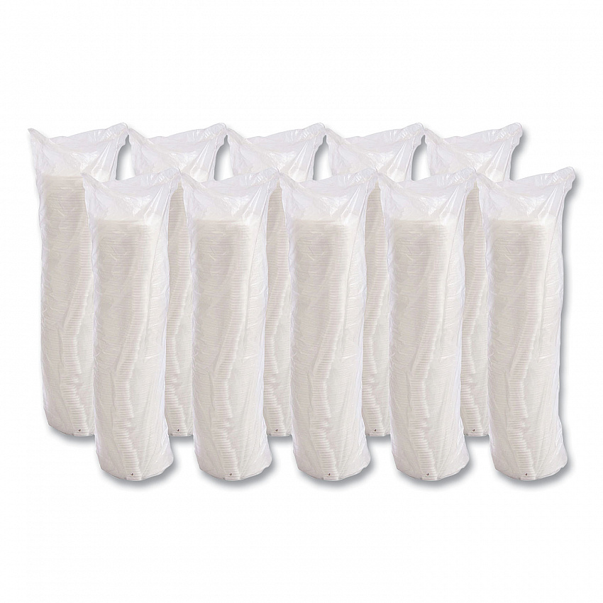Lift n' Lock Plastic Hot Cup Lids, Fits 10 oz Hot Cups, White, 1,000/Carton (10FTL)
