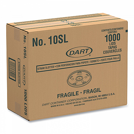 Plastic Cold Cup Lids, Fits 10 oz Cold Cups, Translucent, 100/Pack, 10 Packs/Carton (10SL)