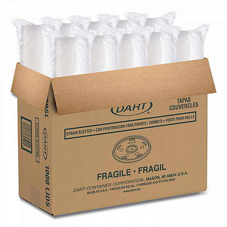 Plastic Cold Cup Lids, Fits 10 oz Cold Cups, Translucent, 100/Pack, 10 Packs/Carton (10SL)