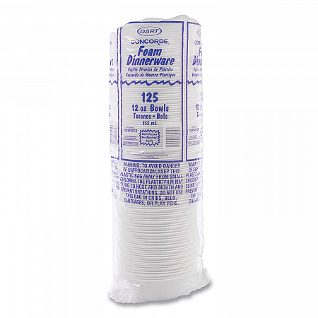 Concorde Foam Bowl, 10, 12 oz, White, 125/Pack, 8 Packs/Carton (12BWWCR)