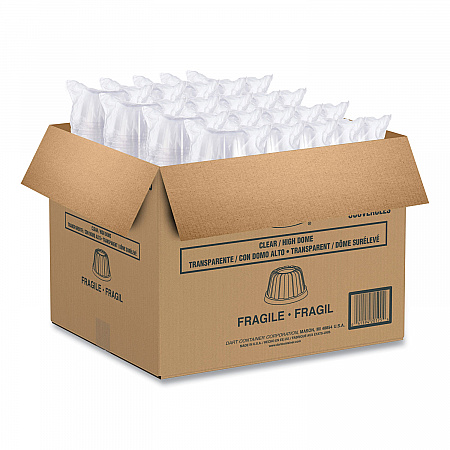 Dome-Top Sundae/Cold Cup Lids, Fits 6 oz/8 oz/12 oz Cold Cups, Plastic, Clear, 50/Pack, 20 Packs/Carton (12HDLC)