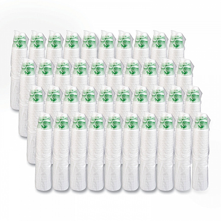 Horizon Hot/Cold Foam Drinking Cups, 12 oz, White/Green, 25/Bag, 40 Bags/Carton (12J16H)