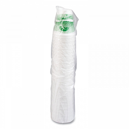 Horizon Hot/Cold Foam Drinking Cups, 12 oz, White/Green, 25/Bag, 40 Bags/Carton (12J16H)