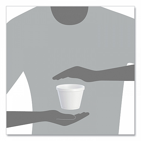 Food Containers, 12 oz, White, Foam, 25/Bag, 20 Bags/Carton (12SJ20)