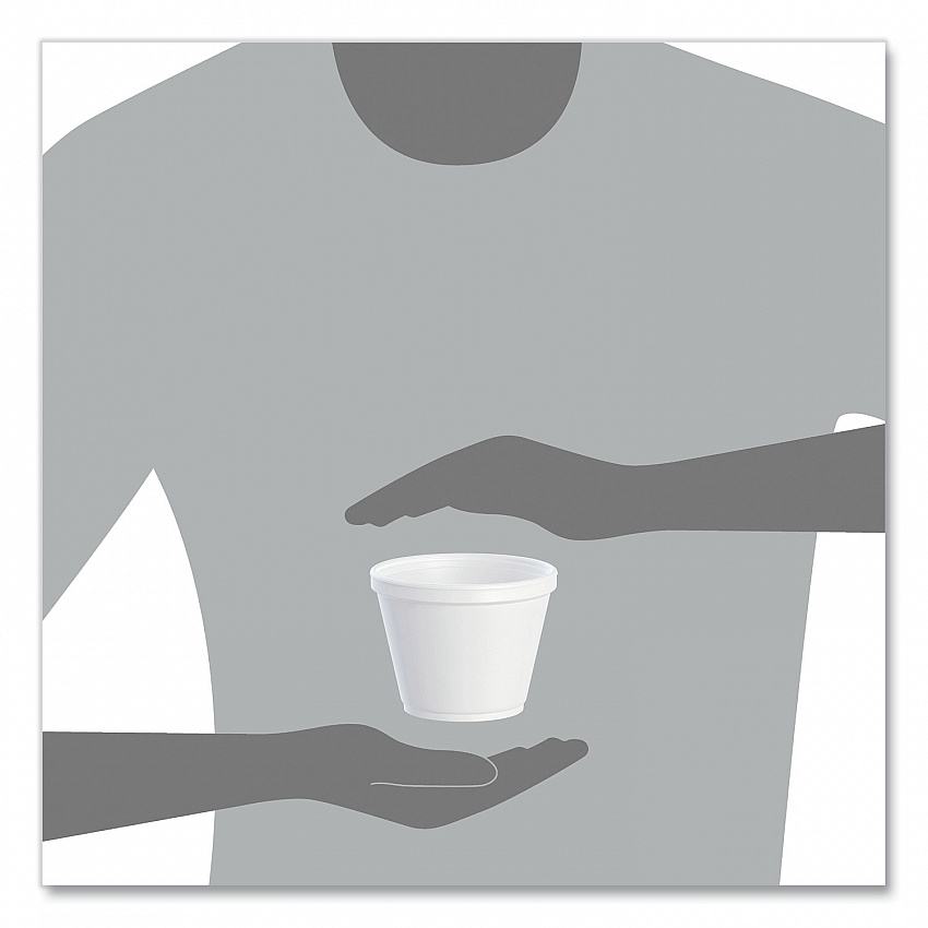 Food Containers, 12 oz, White, Foam, 25/Bag, 20 Bags/Carton (12SJ20)