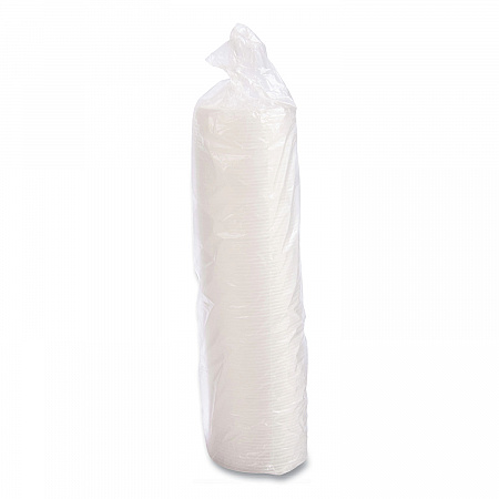 Plastic Lids for Foam Cups/Bowls/Containers, Flat with Straw Slot, Fits 6 oz to 14 oz, Translucent, 100/Pack, 10 Packs/Carton (12SL)