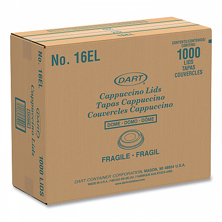 Cappuccino Dome Sipper Lids, Fits 12 oz to 24 oz Hot Cups, Plastic, White, 1,000/Carton (16EL)