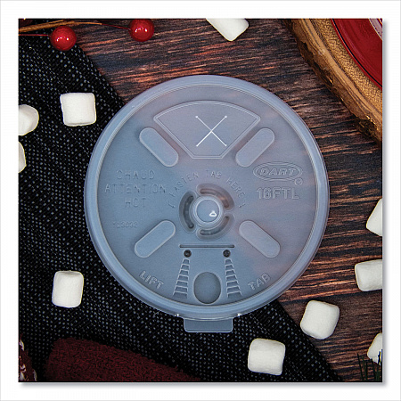 Lift n' Lock Plastic Hot Cup Lids With Straw Slot, Fits 12 oz to 24 oz Hot Cups, Plastic, Translucent, 100/Pack, 10 Packs/CT (16FTLS)