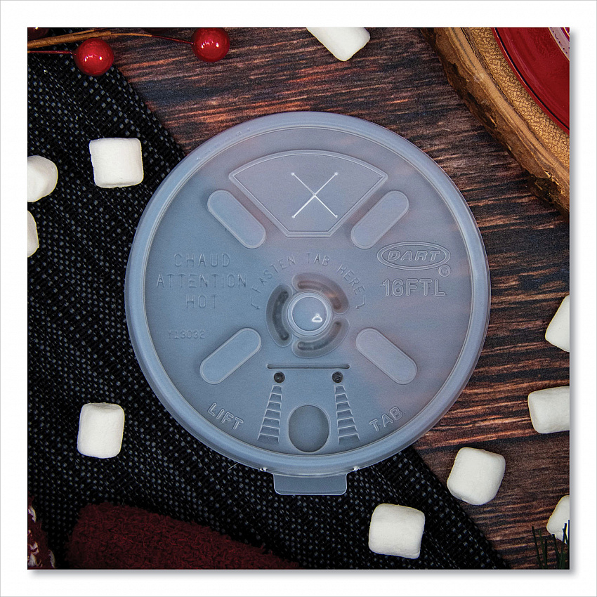 Lift n' Lock Plastic Hot Cup Lids With Straw Slot, Fits 12 oz to 24 oz Hot Cups, Plastic, Translucent, 100/Pack, 10 Packs/CT (16FTLS)