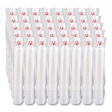 Coca-Cola Foam Cups, 16 oz, White/Red, 25/Bag, 40 Bags/Carton (16J16C)