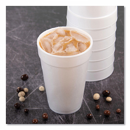 Foam Drink Cups, 16 oz, White, 20/Bag, 25 Bags/Carton (16J165)