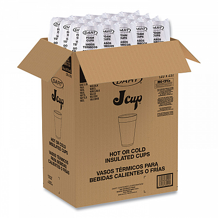 Foam Drink Cups, 16 oz, White, 20/Bag, 25 Bags/Carton (16J165)