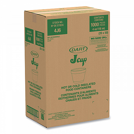 Bowl Containers, 4 oz, White, Foam, 1,000/Carton (4J6)