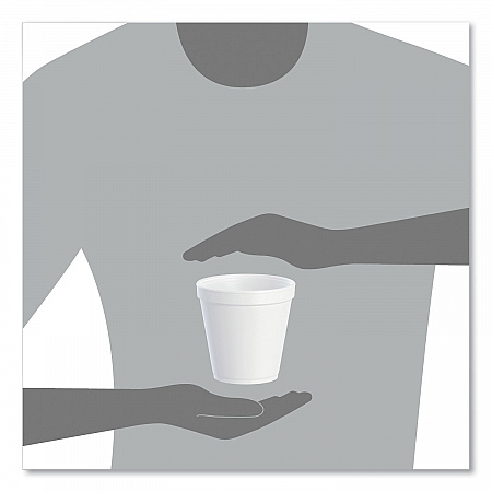 Foam Containers, Squat, 16 oz, White, 25/Bag, 20 Bags/Carton (16MJ20)