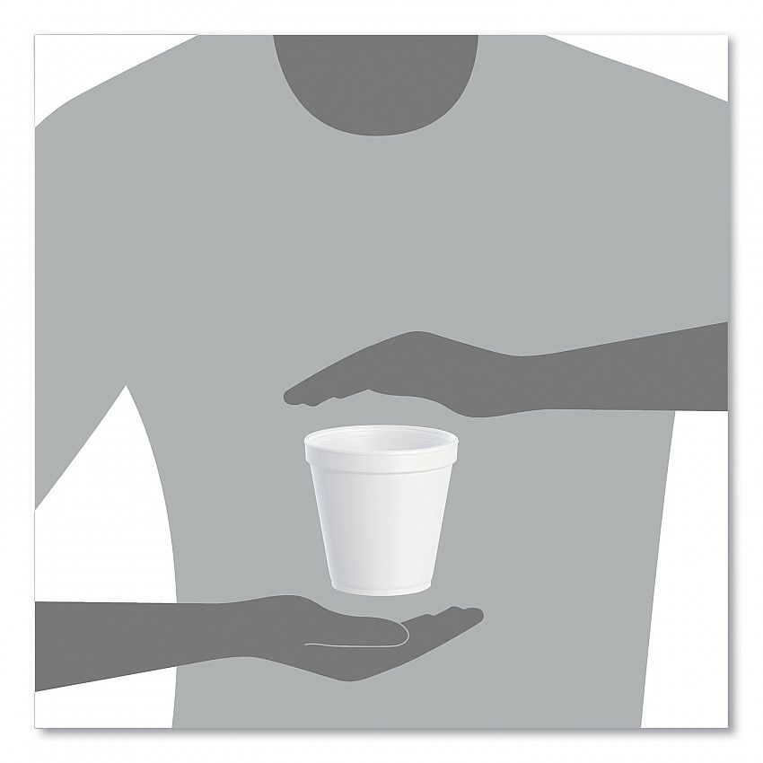 Foam Containers, Squat, 16 oz, White, 25/Bag, 20 Bags/Carton (16MJ20)