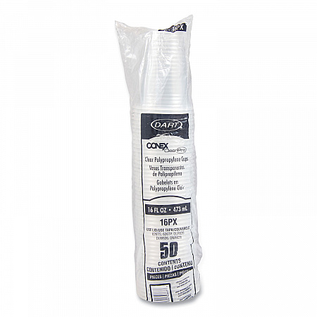 Conex ClearPro Plastic Cold Cups, 16 oz, Clear, 50/Pack, 20 Packs/Carton (16PX)